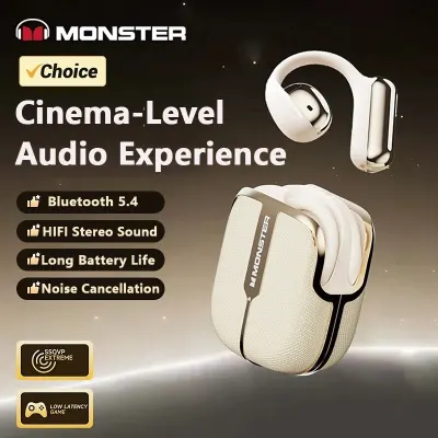 Monster XKO06 Earphones Ear Hook Wireless Bluetooth 5.4 Stereo Sound Noise Reduction Earbuds Long Battery Life Sport Headphones