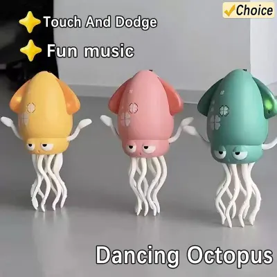 Interactive Dancing Octopus Toy With LED Music Electric Squid Automatic Obstacle Avoidance Crawling Sensor Toy For Children