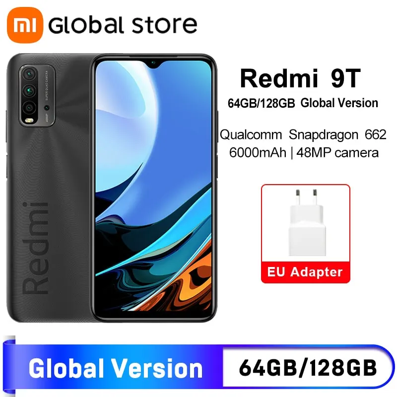 Xiaomi Redmi 9T 4GB 64GB /4GB 128GB /6GB 128GB World Premiere Global Version Smartphone Snapdragon 662 48MP Rear Camera Non NFC