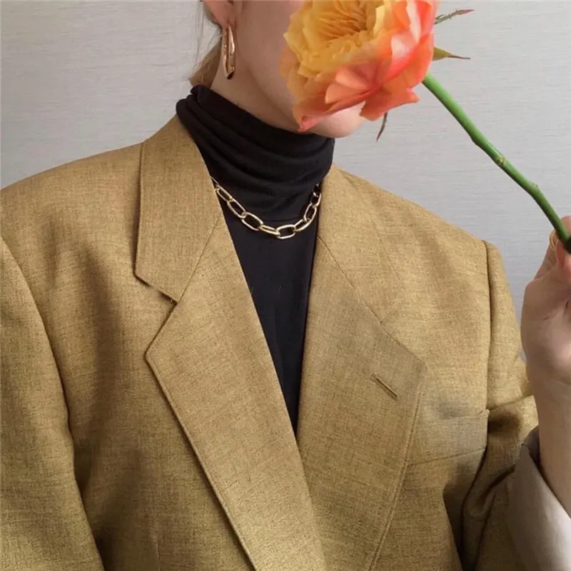 Retro necklace chains chain for women Exaggeration collares collar necklaces collier naszyjnik colar choker cadenagold fashion
