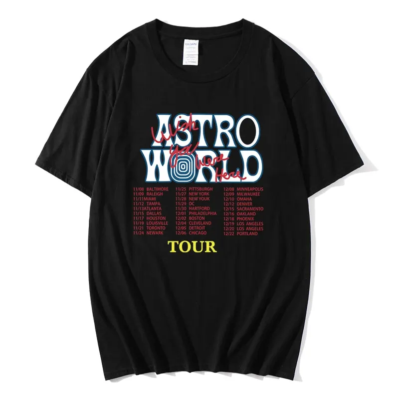 Travis Scott Astro World Tour Oversized T shirt men women1:1letter print T Shirts hip hop street wear kanye west ASTROWORLD T shirt