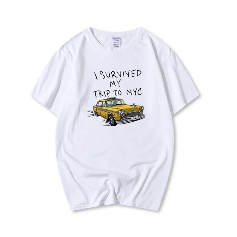 TOPESKO Fashion Summer T Shirts Tom Holland Tees I Survived My Trip To NYC Cotton Casual Funny T shirts XS 3XL