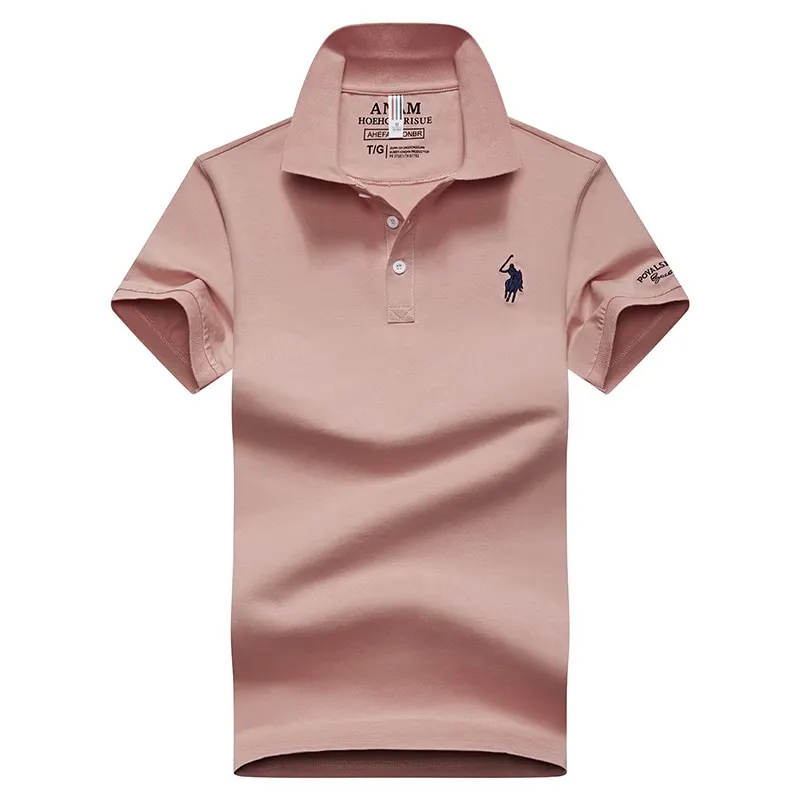 polo shirt men summer new high quality mens Short sleeve Solid color embroidery Top youth Business casual polo shirt M 4XL 8636