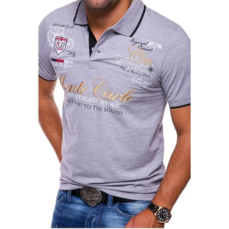 ZOGAA Men Polo Shirt Short Sleeve Cotton Casual Printing Solid Anti shrink Shirts Top Quality Mens Clothing Summer Polos Tees