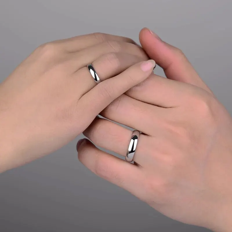 Letdiffery Simple 2 4 6 8mm Stainless Steel Wedding Rings Golden Smooth Women Men Couple Ring Fashion Jewelry