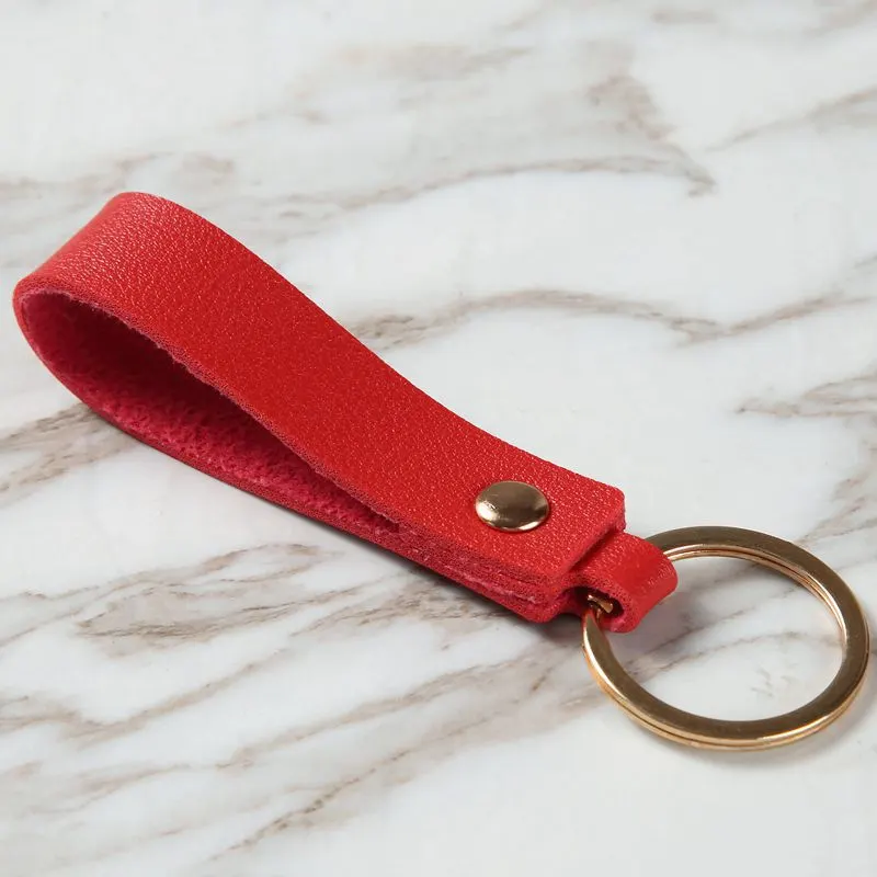 8 Colors Fashion PU Leather Keychain Business Gift Leather Key Chain Men Women Car Key Strap Waist Wallet KeyChains Keyrings