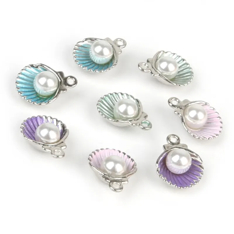 10pcs lot Enamel Shell Alloy Charm Pendants For Women Earring Jewelry Making Fit Bracelet Necklace DIY Jewelry Findings