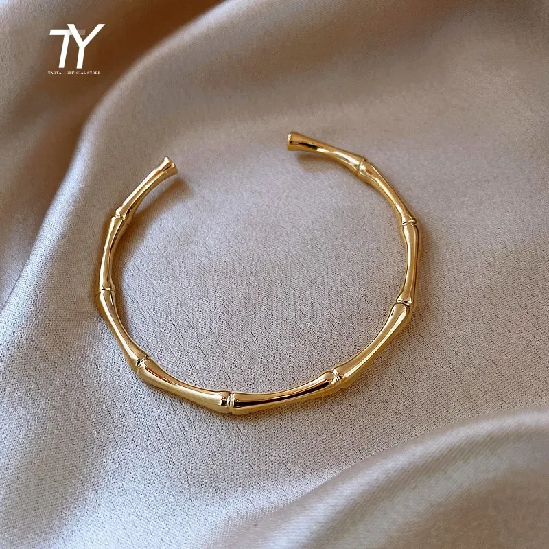 new design bamboo shape adjustable size Bracelet for woman fashion luxury Korean jewelry retro girls unusual Bracelet