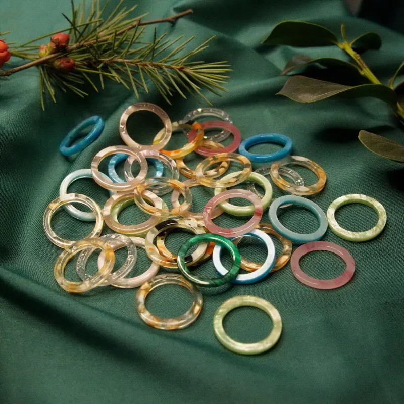 Fashion Trendy Korean Handmade Multi color Small Crystal Beads Ring Women Girl Jewelry Stretch Weave Style Stacked Party Rings