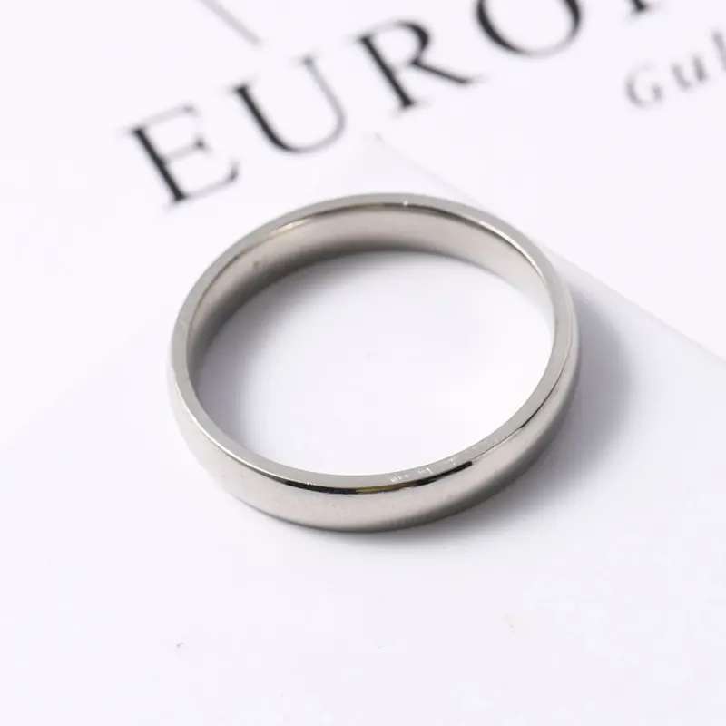 Stainless Steel Rings Silver Color Smooth Simple Statement Custom Wedding Couples Wedding Ring Woman Man Fashion Jewelry new