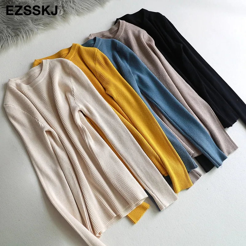 winter clothes Knitted woman sweaters Pullovers spring Autumn Basic women s jumper Slim women s sweater cheap pull long sleeve