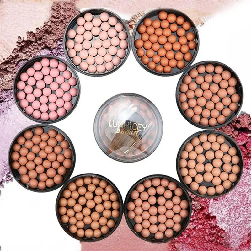 3 In 1 Blush Face Matte Blusher Ball Eye shadow Contour Professional Powder Balls Blush Makeup Waterproof Long Lasting