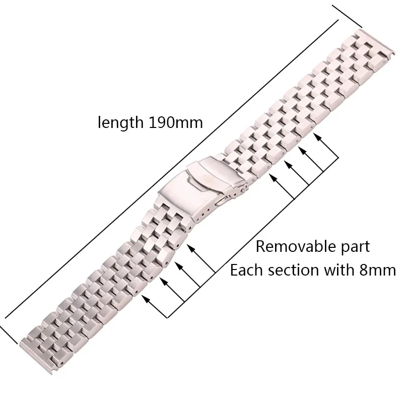 Stainless Steel Watch Strap Bracelet 18mm 20mm 22mm 24mm Women Men Solid Metal Brushed Watch Band For Gear S3 Watch Accessories