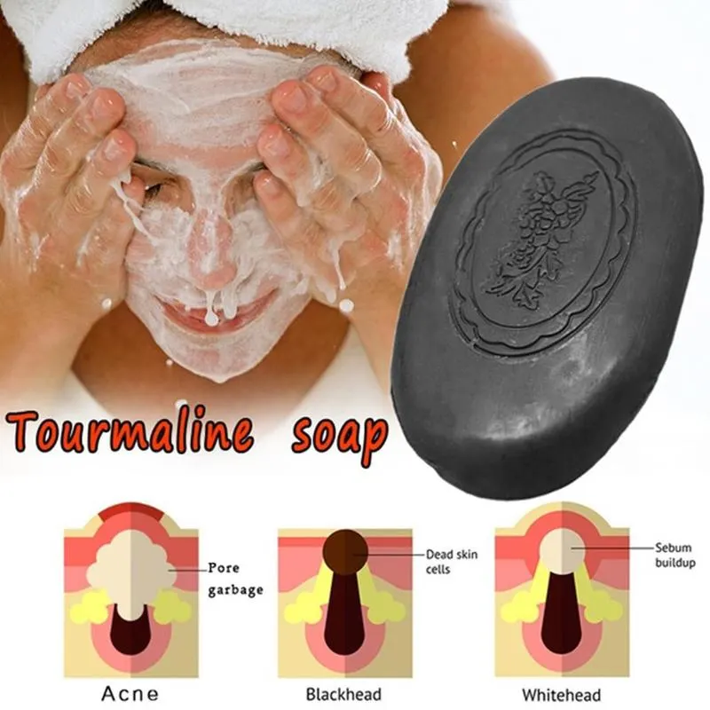 Active Energy Bamboo Drug Bactericidal Soap Tourmaline Soap Blackhead Remover Oil control For Femal Face Hand Body Healthy Care