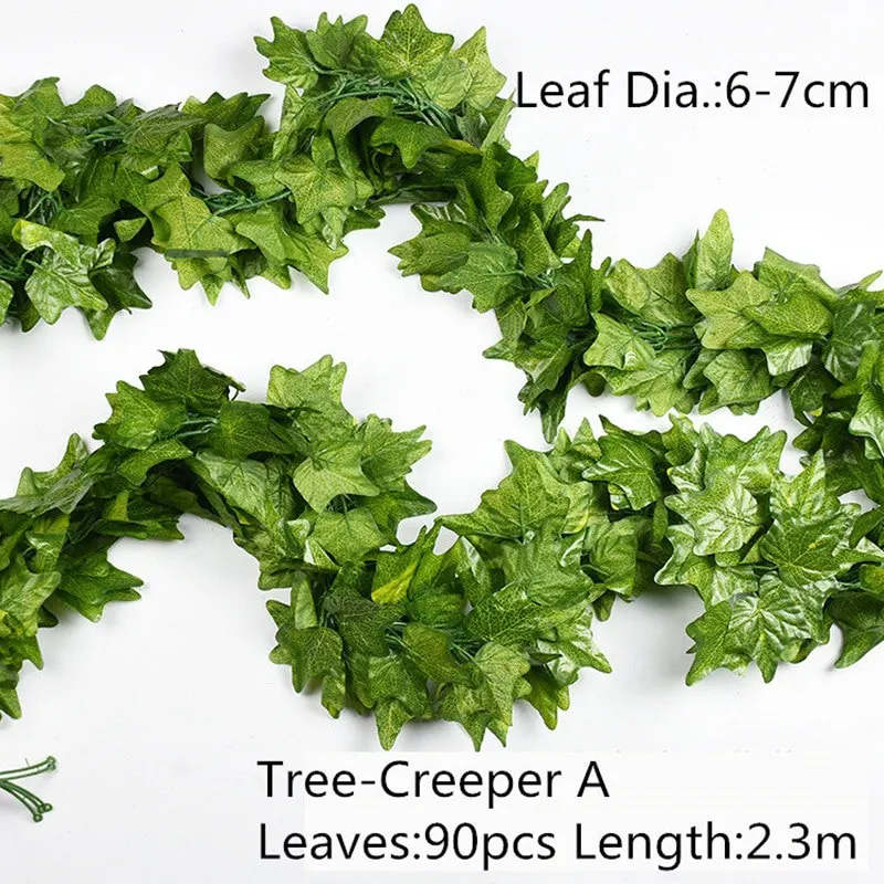 10 Style 1pc Artificial Decoration Vivid Vine Rattan Leaf Vagina Grass Plants Grape Leaves For Home Garden Party Decor B1015