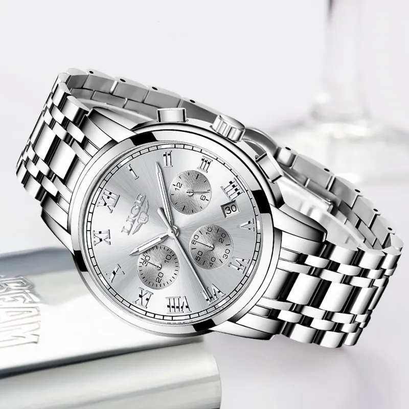 LIGE 2021 New Fashion Women Watches Ladies Top Brand Luxury Creative Steel Women Bracelet Watches Female Quartz Waterproof Watch