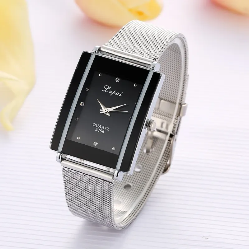 Women Bracelet Watch Silver Square Luxury Crystal Alloy WristWatches Lvpai Brand Women Fashion Men Watch Quartz Dropshiping