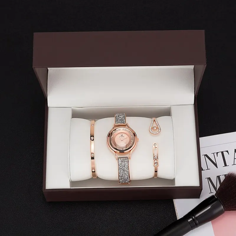 2019 new gift watch set 3 Pcs women bracelet watches with big watch box new brand ZONMFEI woman dress popular design watch hot
