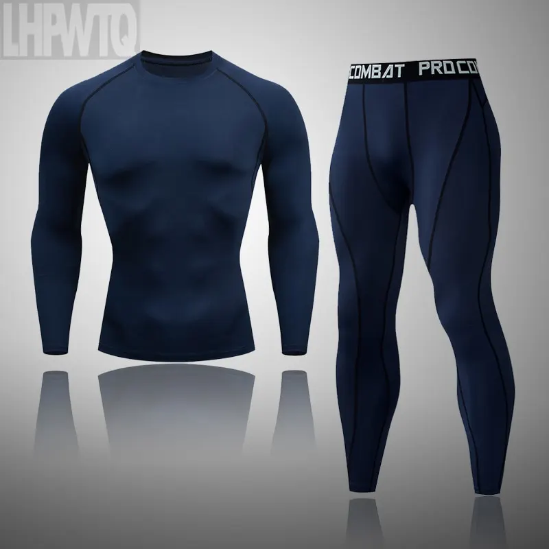 Men Workout Sports Suit Gym Fitness Compression Clothes thermal underwear Running Jogging Sport Wear Exercise Workout Tights