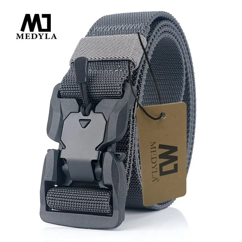MEDYA Official Genuine Tactical Belt Quick Release Magnetic Buckle Military Belt Soft Real Nylon Sports Accessories MN057