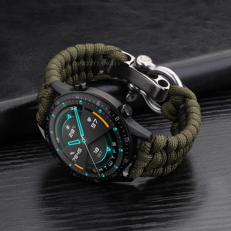 20 22mm Strap for Samsung Galaxy Watch 3 41mm 45mm Watch Band 42mm 46mm for Huawei Watch GT 2e Adjustable Buckle Rope Bracelet