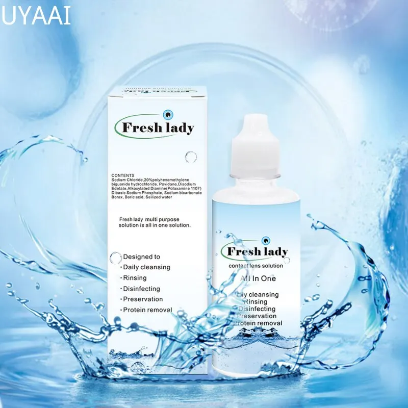 120ml UYAAI Colored Contact Lenses Lens Solution Liquid Nursing For Contact Lenses Multi Purpose Eye Drops Beautiful Pupil Clean