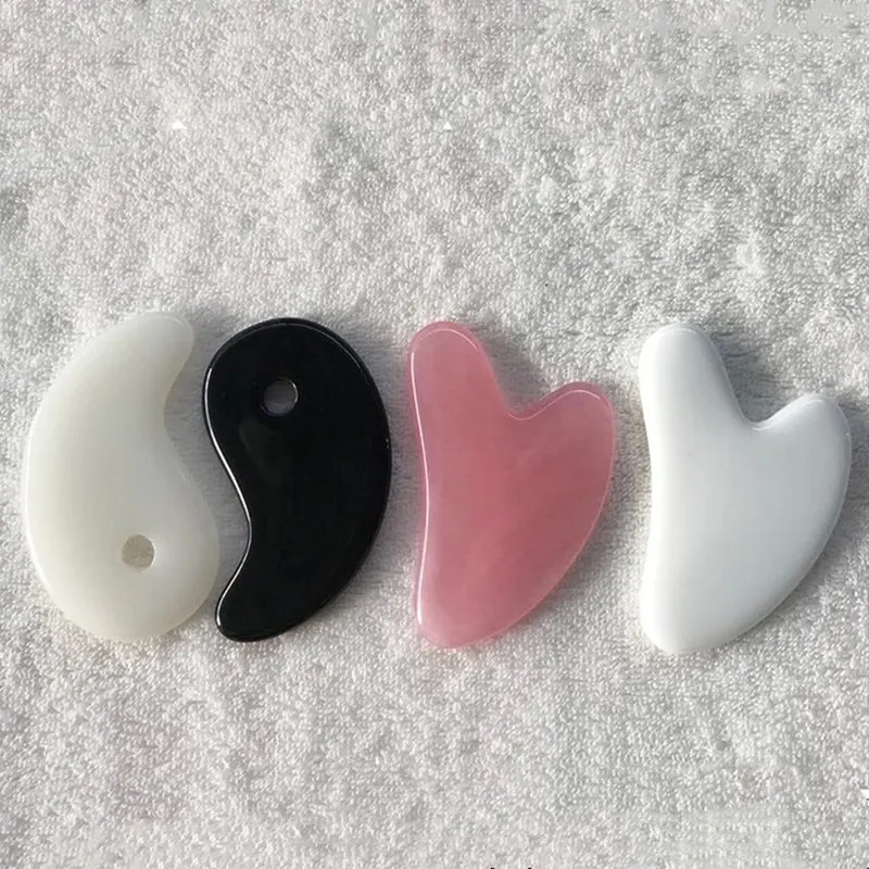 Beeswax Rose Quartz Jade Roller Guasha Scraping Massage Scraper Face Massager Roller Board Quartz Facial Eye Care Gua Sha Tool