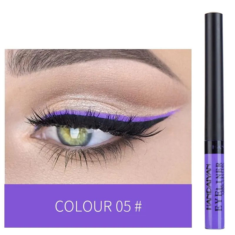 1 PC HANDAIYAN 12 Color Eyeliner Liquid Eye Cosmetics Waterproof Long Lasting Sexy Charming Eye Liner Pen Eye Makeup TSLM1
