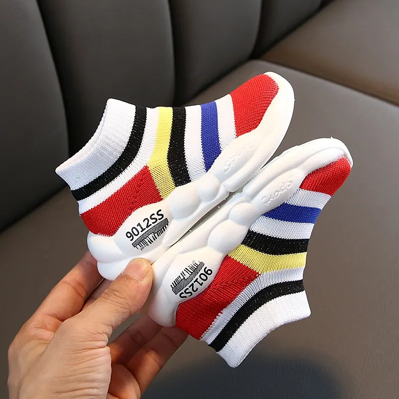 2020 Baby Boy Tennis Shoe Snerakers Girl Rainbow Shoes Kit Kids Footwear Toddler Stripes Chaussure Bebe shoes