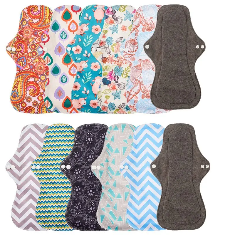 Sanitary Napkin Reusable Bamboo Charcoal Sanitary Pad Mom Menstrual Cotton Pads Washable Panty Lining Pad Healthy Women