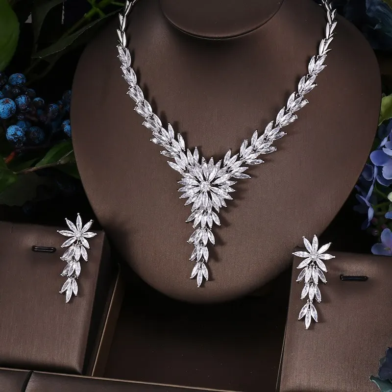 AccKing Hotsale African 2pcs Bridal Jewelry Sets New Fashion Dubai Jewelry Set For Women Wedding Party Accessories Design