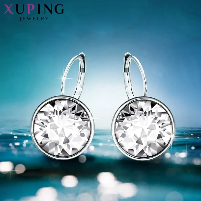 Xuping Jewelry Fashion Popular Crystal Earring with Rhodium Plated for Women Gift XE2189