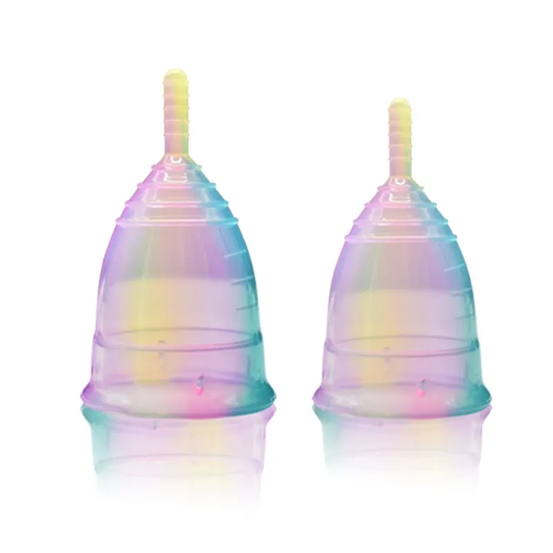 1PCS Colorful Menstrual Cup Medical Grade Silicone Sterilizing Cup Women Lady Menstrual Period Cup Feminine Hygiene Products