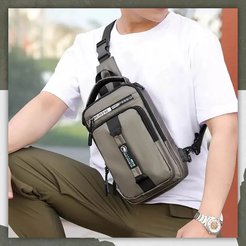 Men Waterproof Oxford Crossbody Bag Anti-theft Shoulder Sling Bag Multifunction Short Travel Messenger Chest Pack Male Dropshi