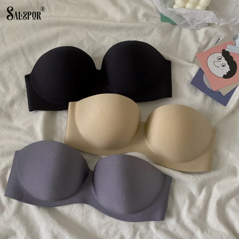 Women Sexy Strapless Bra Invisible Push Up Bras Underwear Seamless Solid Without Straps Bralette Lingerie