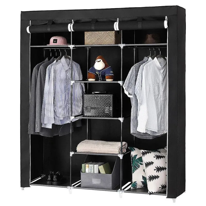 Wardrobe Bedroom Folding Clothing Storage Cabinet Dustproof Moistureproof Non-woven Cloth Closet Storage Furniture HWC