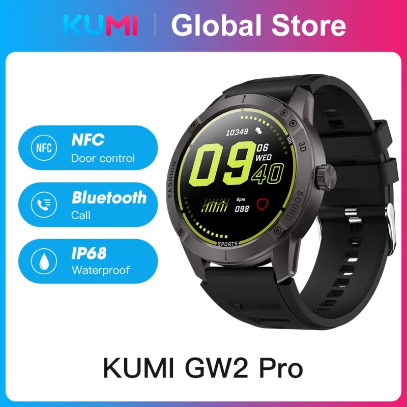 KUMI GW2 Pro Men Smart Watch Bluetooth Call Sport Fitness Heart Rate Blood Pressure Sleep Monitor IP67 Waterproof Women Smartwat