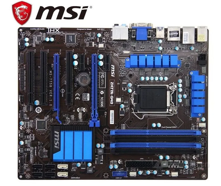 MSI ZH77A-G43 original motherboard DDR3 LGA 1155 for I3 I5 I7 CPU 32GB USB3.0 SATA3 H77 motherboard
