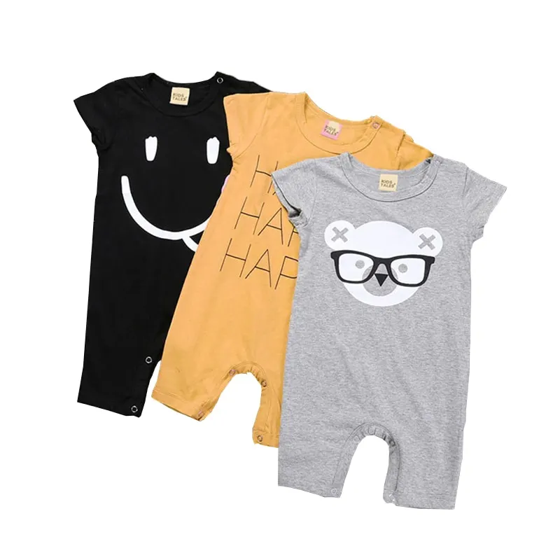 0-24M Baby Rompers Cartoon Boy Clothes Children Jumpsuit Baby Boys Girls Summer Baby Onesie Infant Clothes Smile Newborn Bebes