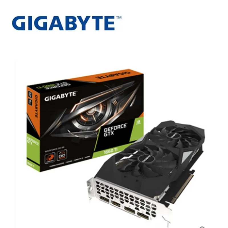 FULL NEW Gigabyte GTX1660TI 6G Wind Magic / GAMING OC GDDR6 Graphics Desktop Computer Indie Game Graphics Single 6G