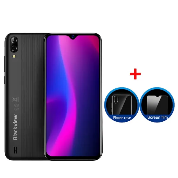 Blackview A60 Smartphone Quad Core Android 8.1 4080mAh Cellphone 1GB+16GB 6.1 inch 19.2:9 Screen Dual Camera 3G Mobile Phone