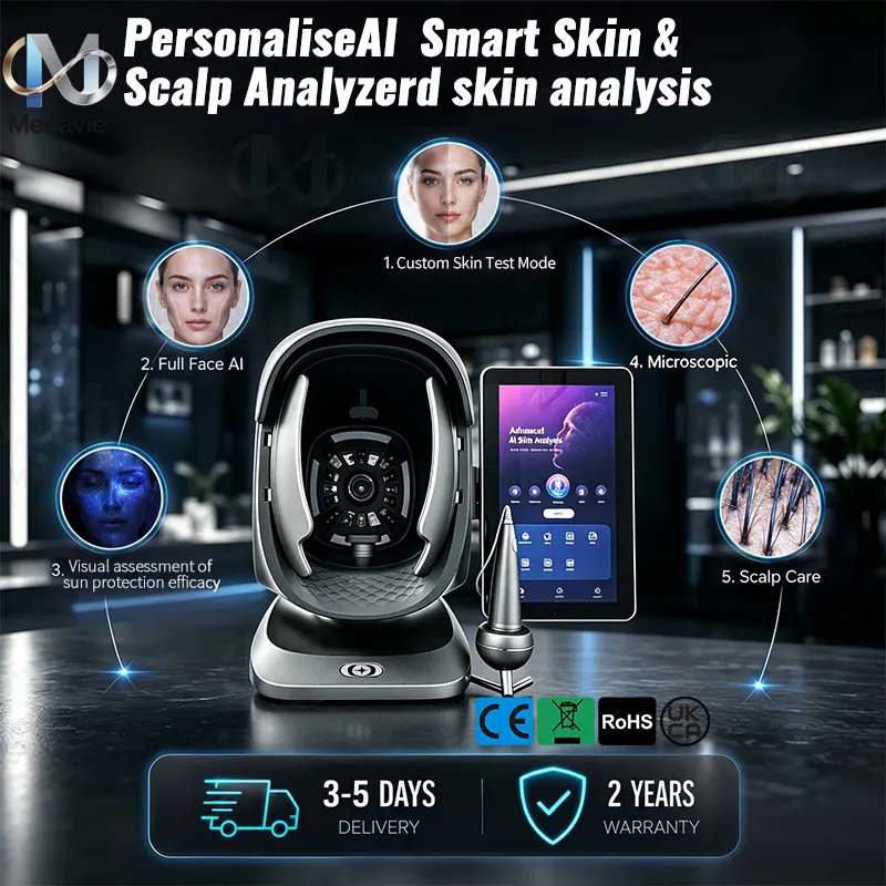 Professional AI Facial Skin Analyzer 15.6 Inch Touch Screen Scalp Tester Aging Prediction Skin Diagnostic Device for Beauty Salon