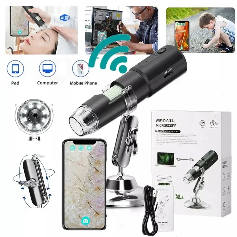 WiFi Skin & Hair Analyzer with Dual LED Lights