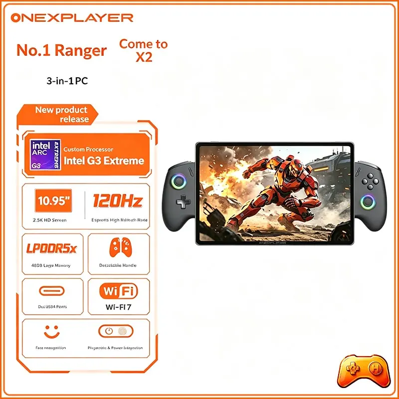 OneXPlayer Ranger X2 3-in-1 Gaming Handheld G3 Extreme Detachable Controllers Home Console