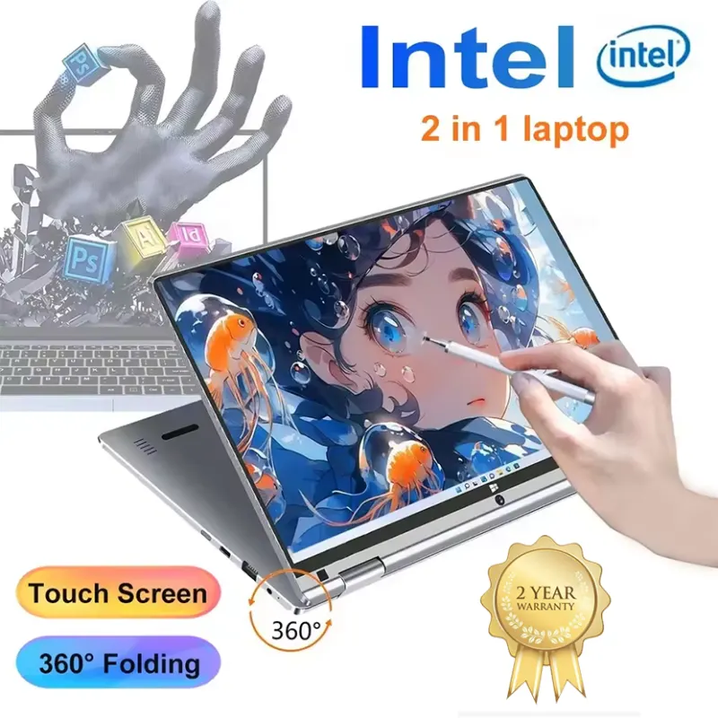 Portable 2 in 1 Laptop Computer Intel Core i7-8500Y / N4020 11.6 Inch Touch Screen Notebook Windows 11 Pro Tablet PC Computer