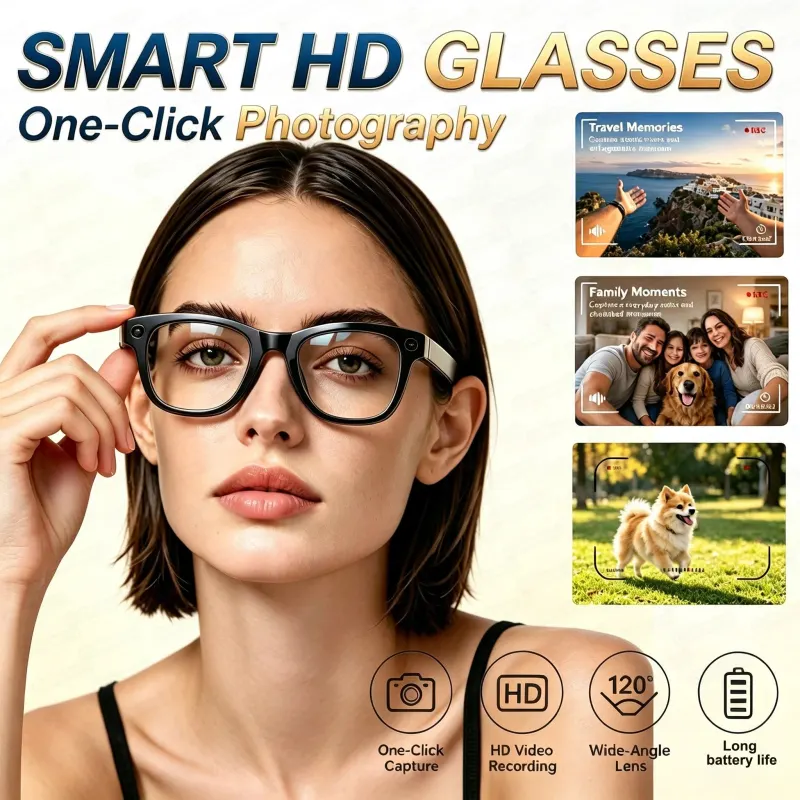 2026 AI Smart Glasses 4K Wide-Angle Photography Intelligent Voice Recording Conference Travel Fashion Casual Smartglasssesses Women