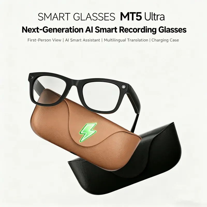 NEW MT5 Ultra AI Smart Glasses Real-time Translation Glasses 800W Pixel Camera Photo Video Recording Waterproof Smart Sunglasses