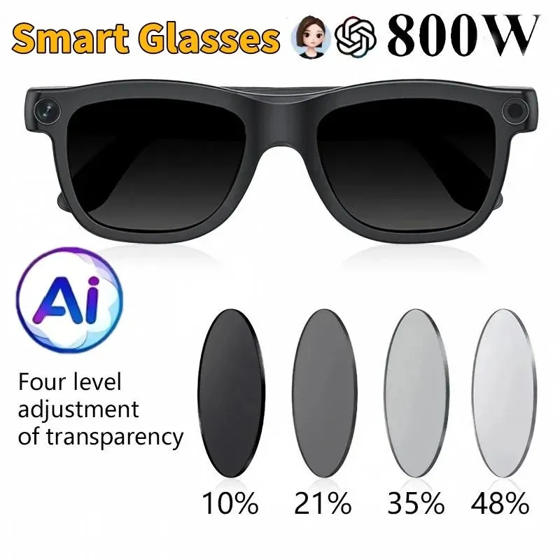 New Smart Glasses Touch Color Changing Lenses, High-definition Photography And Video Recording, Ai Image Recognition