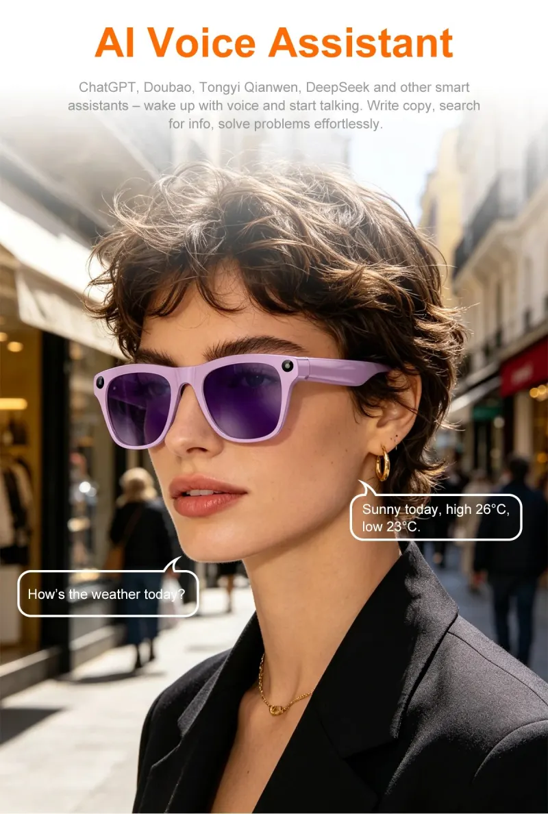XK ONE PRO New AI Smart Sunglasses 16MP HD 8K Camera Photo Video Recording Voice Call Translation Bluetooth Glasses 2026