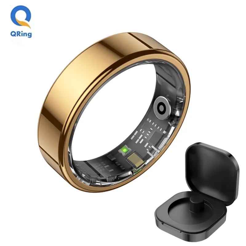 R02S Smart Ring With Charing Case AI Health Analysis, Body Temperature, Heart Rate, Sleep, Menstrual Cycle Monitoring Men Women